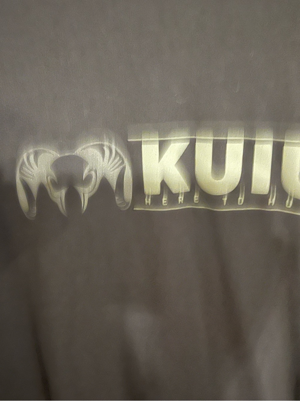 KUIU Men's Short-Sleeve Graphic Tee in Gray with Pale Yellow Logo